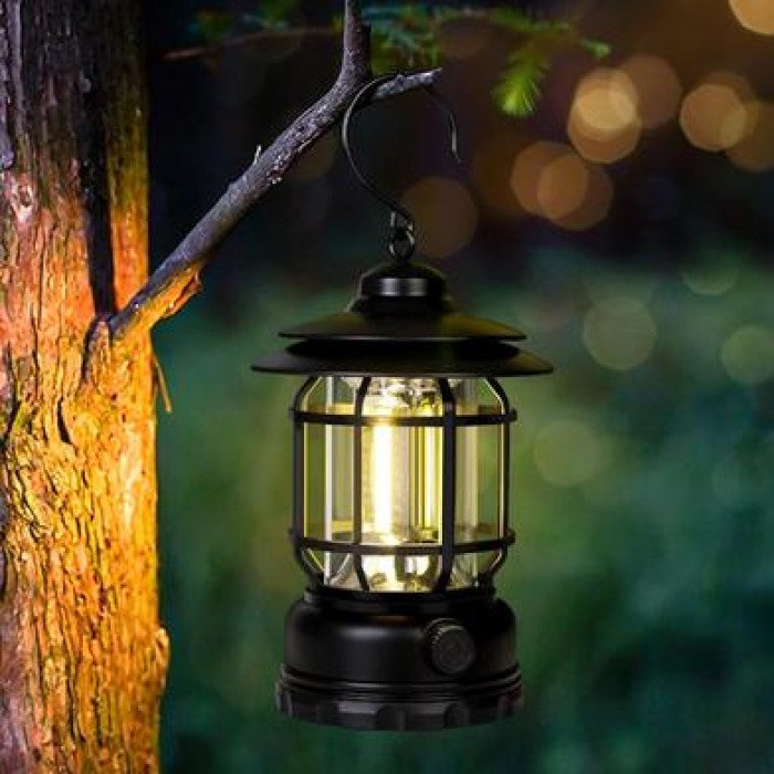 1722667667-Portable_Camping_Lantern_Lights_Outdoor_-Non_Brand-fb49f-417354 Retro Portable Camping Lamp – Vintage Rechargeable LED Lantern - Image 1