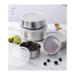 Stainless Steel Airtight Food Storage Box Set – 5 Piece with Lids for Freshness - Image 2