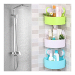 Corner Bathroom Shelf Organizer – Plastic Wall Rack for Shower & Toiletries - Image 3