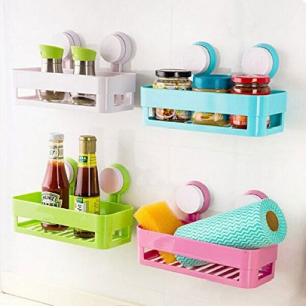 Shower Wall Organizer – Suction Cup Shelf Rack for Bathroom Storage