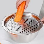 Multifunctional 3-in-1 Stainless Steel Basin – Vegetable Slicer & Strainer Included - Image 4