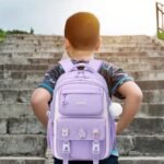 Kids Backpack Children School Bags Waterproof Primary Schoolbag Book Bag (Purple) - Image 9