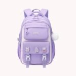 Kids Backpack Children School Bags Waterproof Primary Schoolbag Book Bag (Purple)