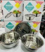 3Pcs Stainless Steel Drain Basket Kitchen Grater Multifunctional Vegetable Cutter Slicer Washing Filter Bowl With Drain Basin - Image 4